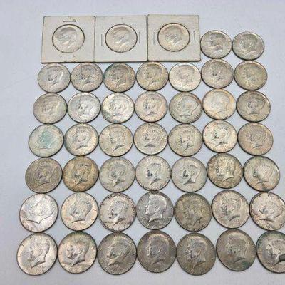 #1410 • (47) 40% Silver Kennedy Half Dollar Coins
