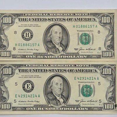 #1528 • (2) 1985 $100 Bill
