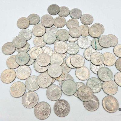 #1552 • (74) Kennedy Half Dollar Coins
