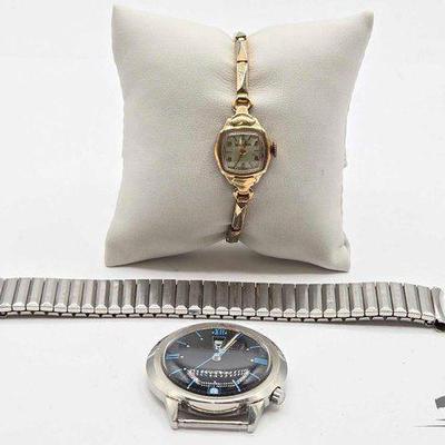 #1080 • (2) Bulova 10k RGP & Stainless Steel Watch
