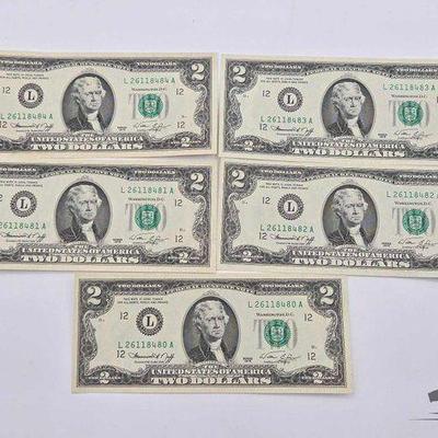#1540 • (5) 1976 $2 Bills
