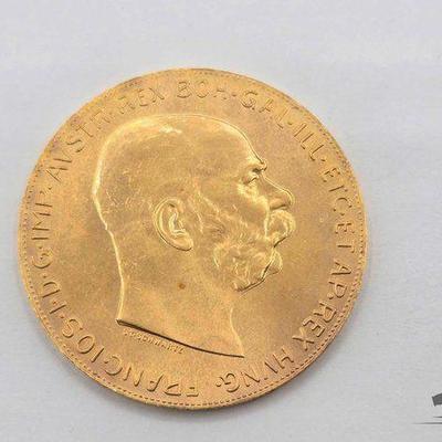 #1201 • 1915 Australian 100 Corona Gold Coin
