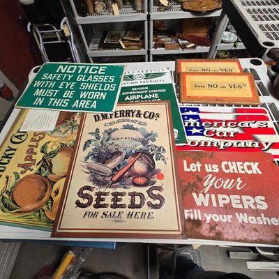 #2200 • Collection of Metal, Wood and Paper Signs
