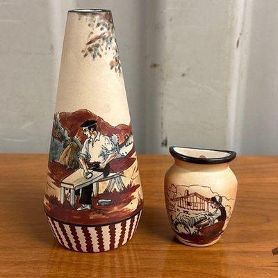 #7532 • Pair of Basque Vases By Anne-Marie Grillard
