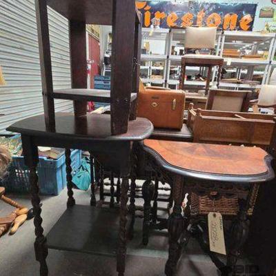 #2028 • Plant Stand and (2) Small Tables
