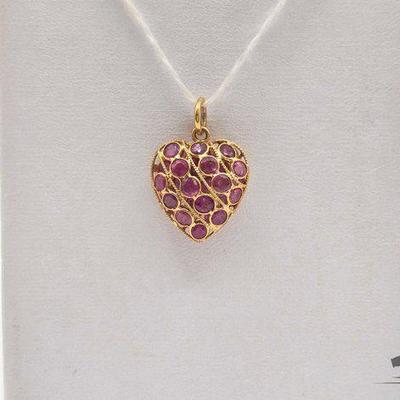 #614 • 18k Gold and Ruby Pendant, 1.3g

