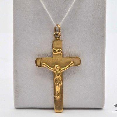 #604 • 18k Gold Cross Pendant, 10.5g
