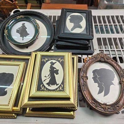 #2260 • (17) Silhouette Framed Pictures
