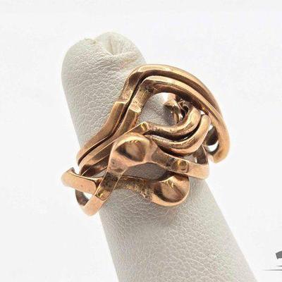 #712 • 14k Gold Puzzle Ring, 8.2g
