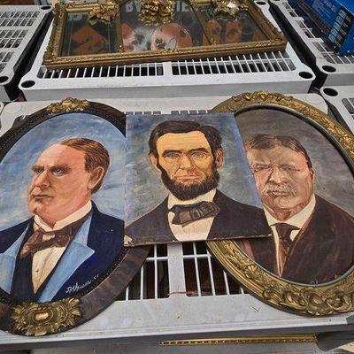 #2218 • (3) Artist Signed Presidential Portraits
