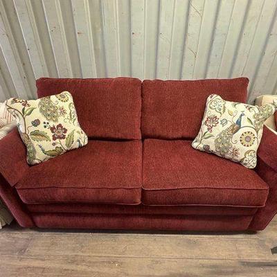 #7006 • Maroon Pullout Sofa & (2) Pillows
