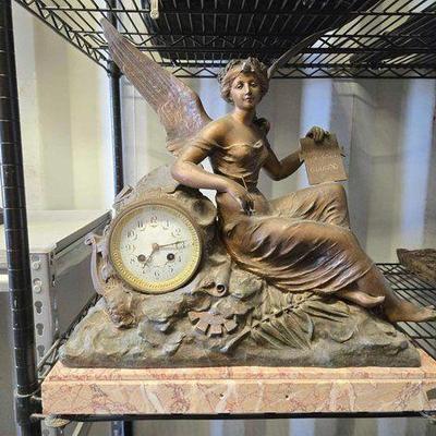 #5028 • French Marble Base Mantel Clock
