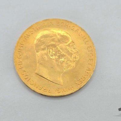 #1202 • 1915 Australian 100 Corona Gold Coin
