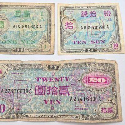 #1710 • (3) Japanese Military Currency Notes
