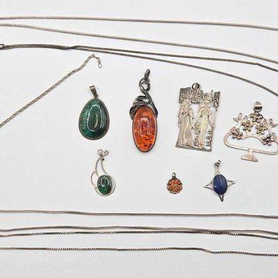 #914 • Sterling Silver Necklaces & Pendants, 104.6g
