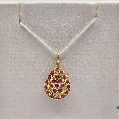#616 • 18k Gold and Ruby Pendant, 1.2g
