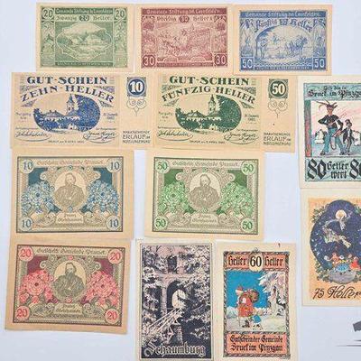 #1714 • (12) Austrian Banknotes
