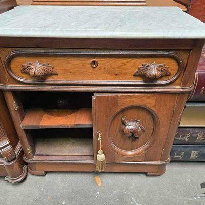 #2060 • Wood & Marble Cabinet

