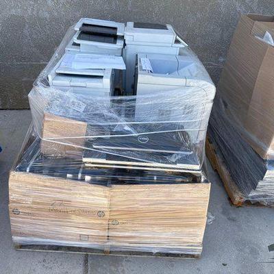 #2600 • (27) Monitors, (9) Printers, Power Cords
