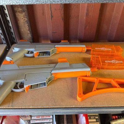 #6014 • (2) Splat R Ball Guns, Magazines & Attachment
