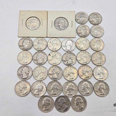 #1406 • (33) Pre 1964 Washington Quarters
