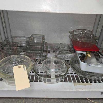 #2346 • Glass Trays, Bowls, Lids, Cups and Flatware
