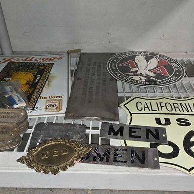 #2356 • (24) Metal and Tin Signs
