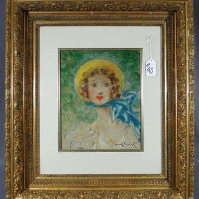 LOUIS ICART (1888-1950) FRENCH ORIGINAL OIL "FANNY"