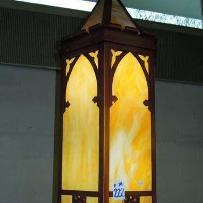 PAIR AMAZING VICTORIAN GOTHIC CHURCH PENDANTS/SLAG GLASS CHANDELIERS