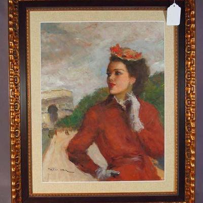 PAL FRIED (1893-1976) HUNGARIAN/AMERICAN ORIGINAL OIL ON BOARD