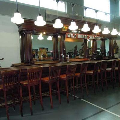 TRIPLE ARCH BRUNSWICK STYLE BAR WITH 17 STOOLS