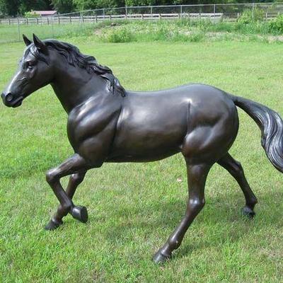 LIFE SIZE BRONZE SCULPTURE OF STANDING HORSE