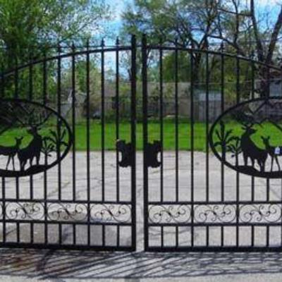 VERY FINE CAST IRON DOORS WITH CAST ALUMINUM SIDES/GATES 2 DOORS & 10 SIDES