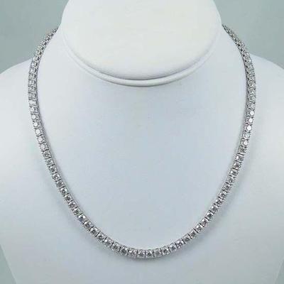 SPECTACULAR LADIES PLATINUM & DIAMOND ETERNITY NECKLACE