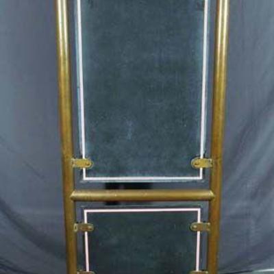 LARGE ANTIQUE BRASS FLOOR ADVERTISING CHALK BOARD