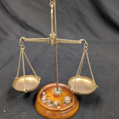 Antique Brass Druggist Gram Balance Scale