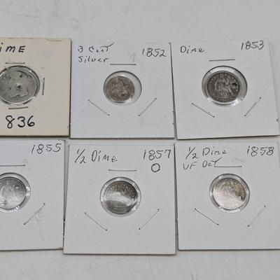 Six 1800's Silver "Problem Coins"