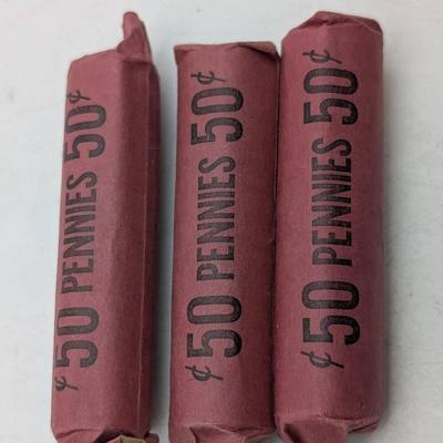 3 Rolls Of Lincoln Wheat Pennies
