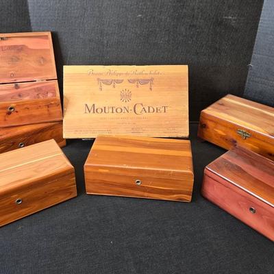 Vintage Cedar Boxes, Lane, Wood Wine Box