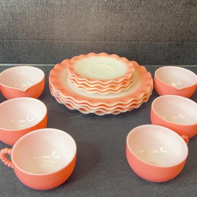 Hazel Atlas Crinoline Pink Dishes 