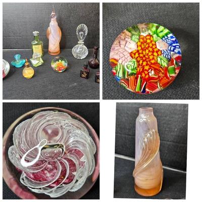 Art Glass Paperweights, Perfume Bottles & Decanters 