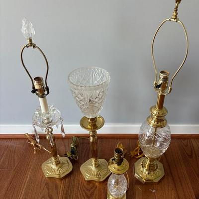 Four Brass Table Lamps