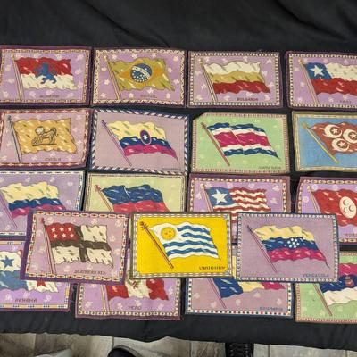 19 Antique Cigar Box Tobacco Felt Flags