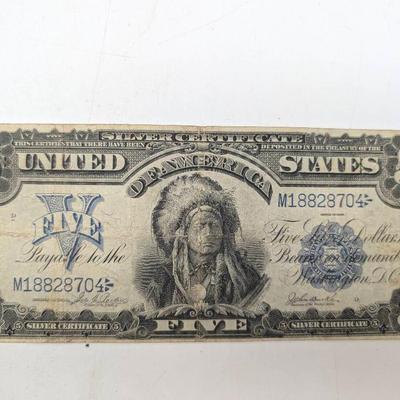 1899 $5 Silver Certificate "Indian Chief" Large Note