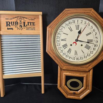 Vintage Wall Clock & Lehman's Washboard