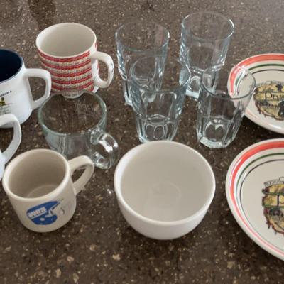 Miscellaneous Lot of Mugs, Glasses, and Bowls