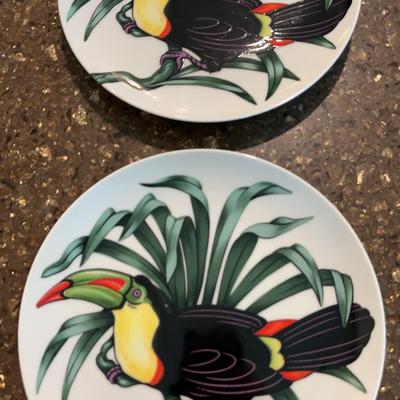 Vintage Fitz and Floyd Fine Porcelain Decorative Plates And Cup