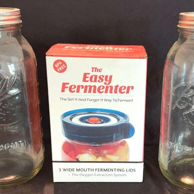 Wide Mouth Ball 3 Pint Jars Set Of 2 & The Easy Fermenter