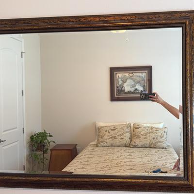 Beveled Framed Mirror 46”W X 36”