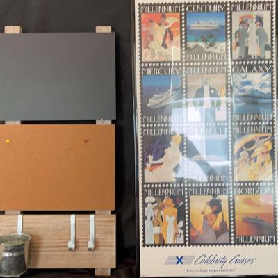 Celebrity Cruise Memory Poster & Memo Board With Cork And Chalkboard